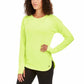 Camiseta esportiva feminina mesclada Ideology, amarela neon, tamanho extra pequeno