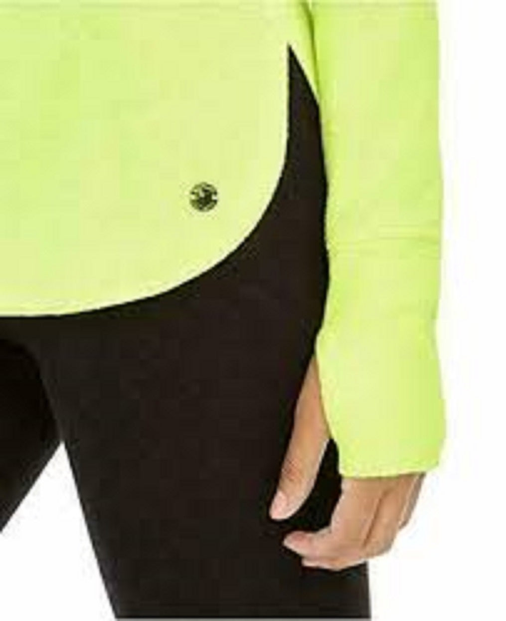 Camiseta esportiva feminina mesclada Ideology, amarela neon, tamanho extra pequeno
