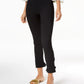 Calça skinny com babados e tornozelo feminina INC International Concepts, preta, tamanho 8