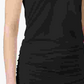 Blusa sem mangas Alfani feminina, decote redondo e franzido, preta, tamanho X-S