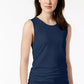 Blusa sem mangas Alfani feminina azul escuro, tamanho médio