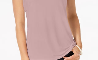 Charter Club Top feminino sem mangas com decote canoa, rosa, tamanho pequeno grande