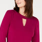 Charter Club Blusa Feminina Manga Sino com Decote em V Roxo Tamanho X-G