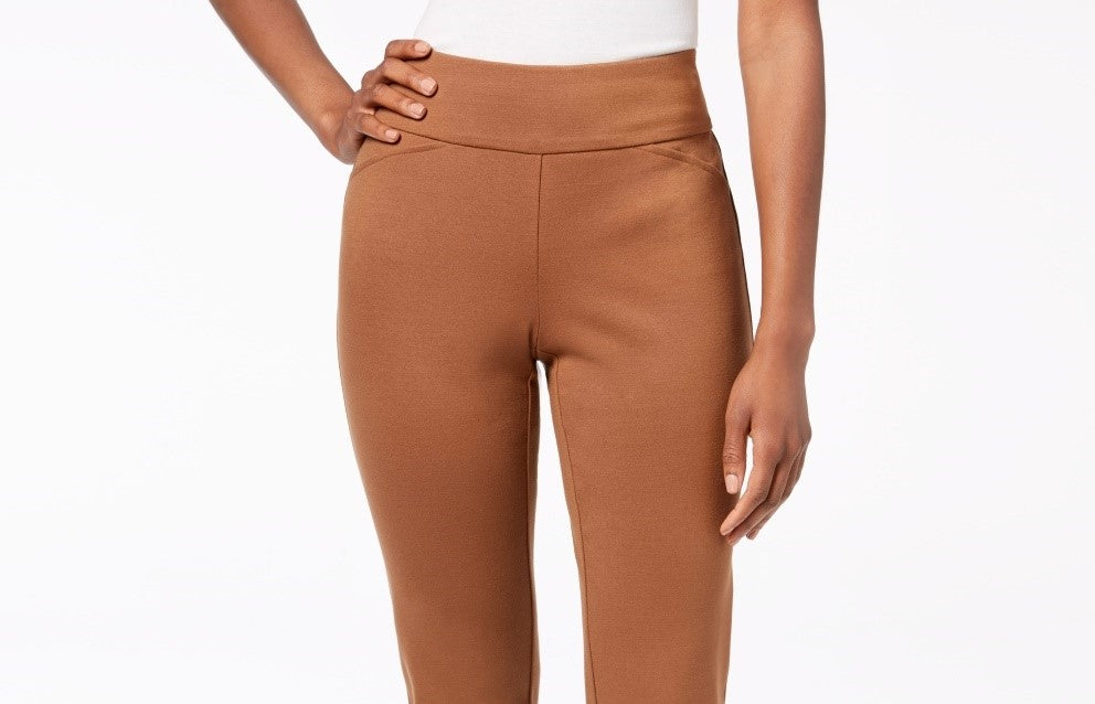 Calça Ponte Feminina Cambridge Pull On Charter Club Marrom Tamanho 12