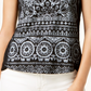 Polo Alfani Feminino Estampado com Pinceladas, Preto, Tamanho Pequeno