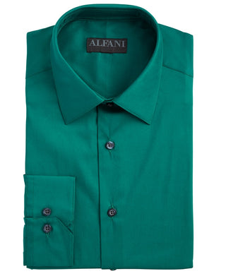 Camisa social masculina Alfatech By Alfani Slim Fit Performance Stretch Easy Care Solid, verde, tamanho 14,5x32-33