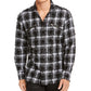 Camisa xadrez desfiada masculina INC International Concepts, branca, tamanho XX-G