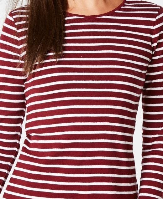 Charter Club Top Listrado Metálico Feminino Vermelho Tamanho Grande