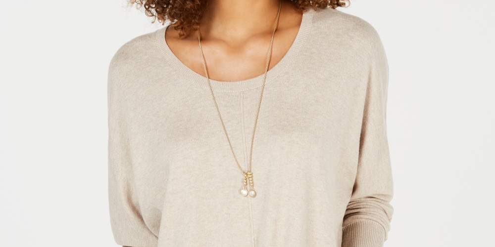Suéter feminino com amarração frontal estilo &amp; co, bege, tamanho pequeno, extragrande