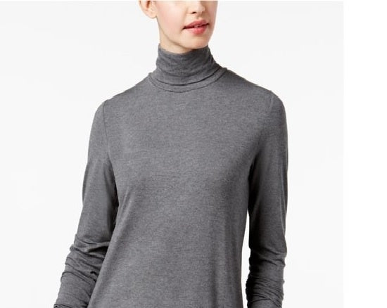 Blusa feminina de gola alta Maison Jules, cinza, tamanho grande
