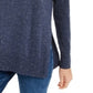 Suéter feminino de algodão com gola redonda Maison Jules, azul, tamanho médio