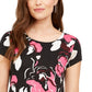Camiseta feminina estampada Alfani vinho tamanho pequeno