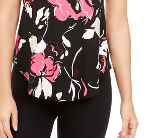 Camiseta feminina estampada Alfani vinho tamanho pequeno