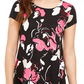 Camiseta feminina estampada pequena Alfani, tamanho grande, vinho