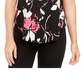 Camiseta feminina estampada pequena Alfani, tamanho grande, vinho