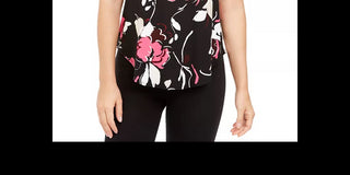 Camiseta feminina Alfani Petite com estampa e bainha redonda, tamanho vinho, tamanho pequeno