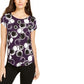 Camiseta feminina estampada Alfani roxa tamanho XX-G