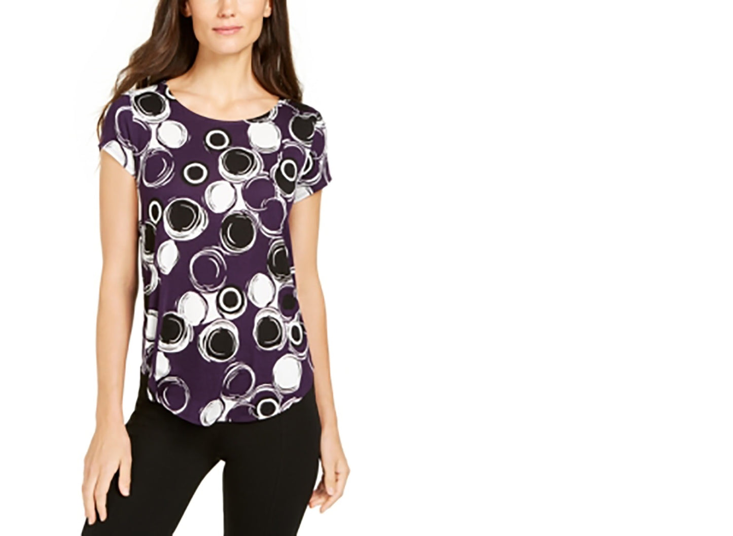 Camiseta feminina estampada Alfani roxa tamanho XX-G