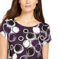 Camiseta feminina estampada Alfani roxa tamanho XX-G