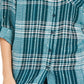 Camisa xadrez brilhante feminina Style &amp; Co, verde, tamanho XS