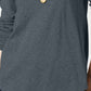 Blusa feminina de manga comprida e gola redonda, cor carvão, tamanho médio, Style &amp; Co