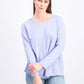 Blusa feminina de manga comprida e gola redonda, estilo &amp; co, roxa, tamanho médio