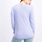 Blusa feminina de manga comprida e gola redonda, estilo &amp; co, roxa, tamanho médio