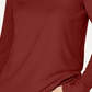 Camiseta feminina canelada de manga comprida INC International Concepts, vermelha, tamanho pequeno