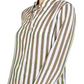 Camisa listrada feminina com botões INC International Concepts, verde, tamanho pequeno