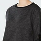 Charter Club Blusa feminina com manga amarrada, preta, tamanho pequeno, extragrande