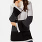 Suéter feminino Charter Club Colorblocked, preto, tamanho pequeno grande