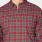 Camisa masculina Club Room Maxwell Tartan Performance com botões, vermelha, tamanho pequeno