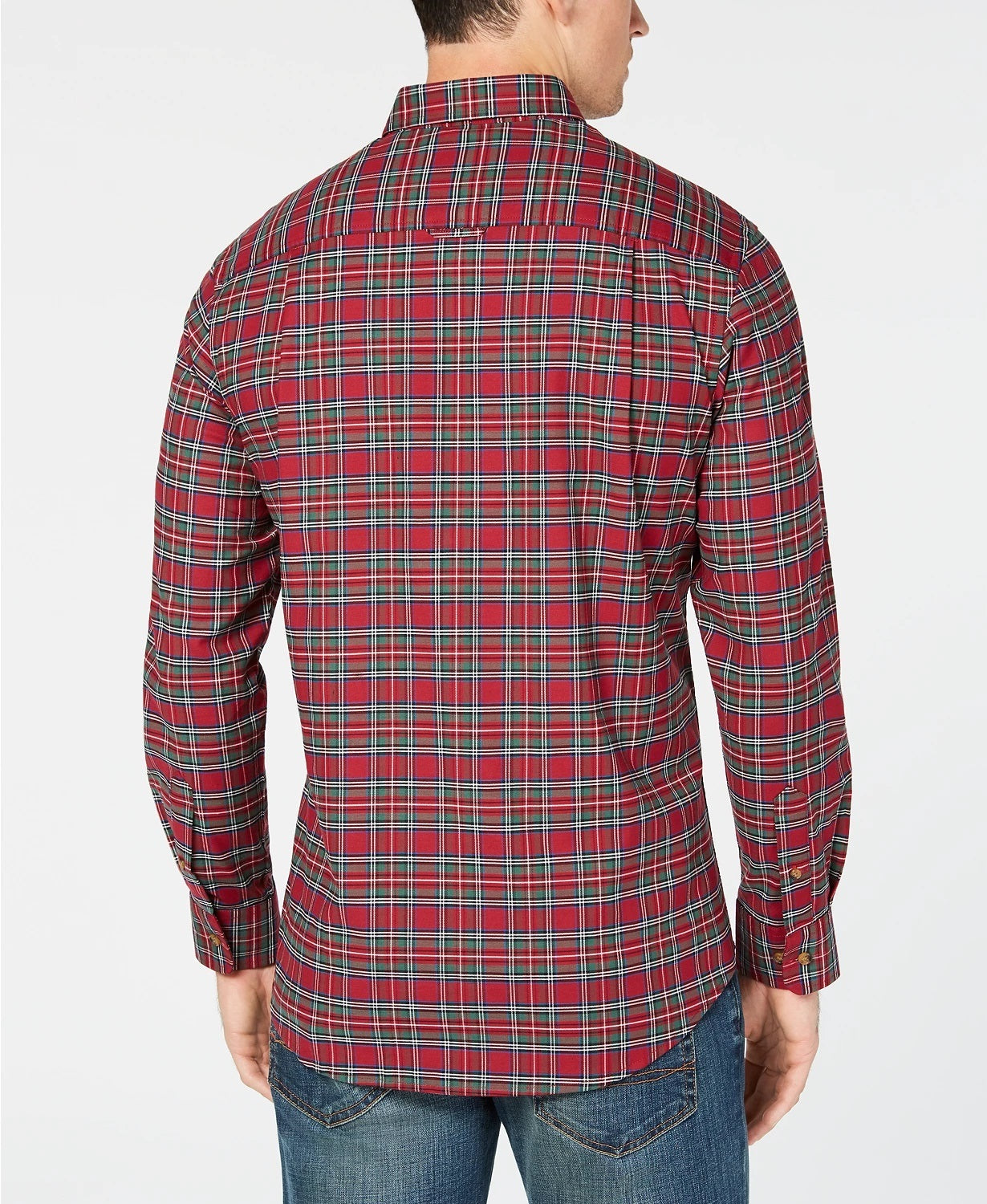 Camisa xadrez Maxwell Tartan masculina Club Room vermelha tamanho médio