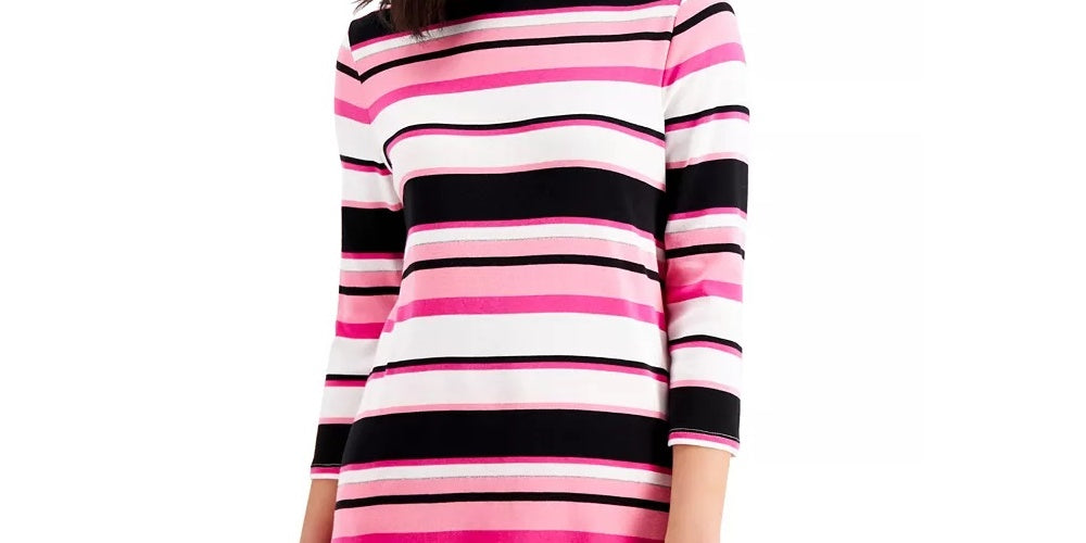 Charter Club Top feminino listrado de algodão Pima com botões e ombros, branco, tamanho XX-G