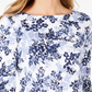 Charter Club Feminino Pima Algodão Botão Ombro Estampado Top Branco Tamanho Pequeno X-Grande