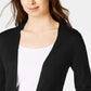 Cardigan longo de malha aberto na frente feminino Maison Jules, preto, tamanho pequeno