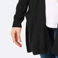 Cardigan longo de malha aberto na frente feminino Maison Jules, preto, tamanho pequeno