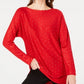 Suéter feminino com aba de camisa embelezada INC International Concepts, vermelho escuro, tamanho X-G