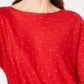 Suéter feminino com aba de camisa embelezada INC International Concepts, vermelho escuro, tamanho X-G