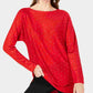 Suéter feminino com aba de camisa embelezada INC International Concepts, vermelho, tamanho pequeno