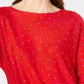Suéter feminino com aba de camisa embelezada INC International Concepts, vermelho, tamanho pequeno