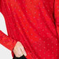 Suéter feminino com aba de camisa embelezada INC International Concepts, vermelho, tamanho pequeno