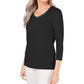 Blusa feminina Karen Scott de algodão com acabamento em botões, preta, tamanho pequeno