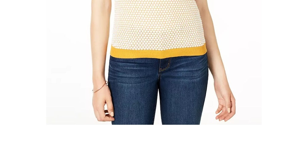 Suéter feminino Honeycomb Maison Jules, amarelo, tamanho pequeno