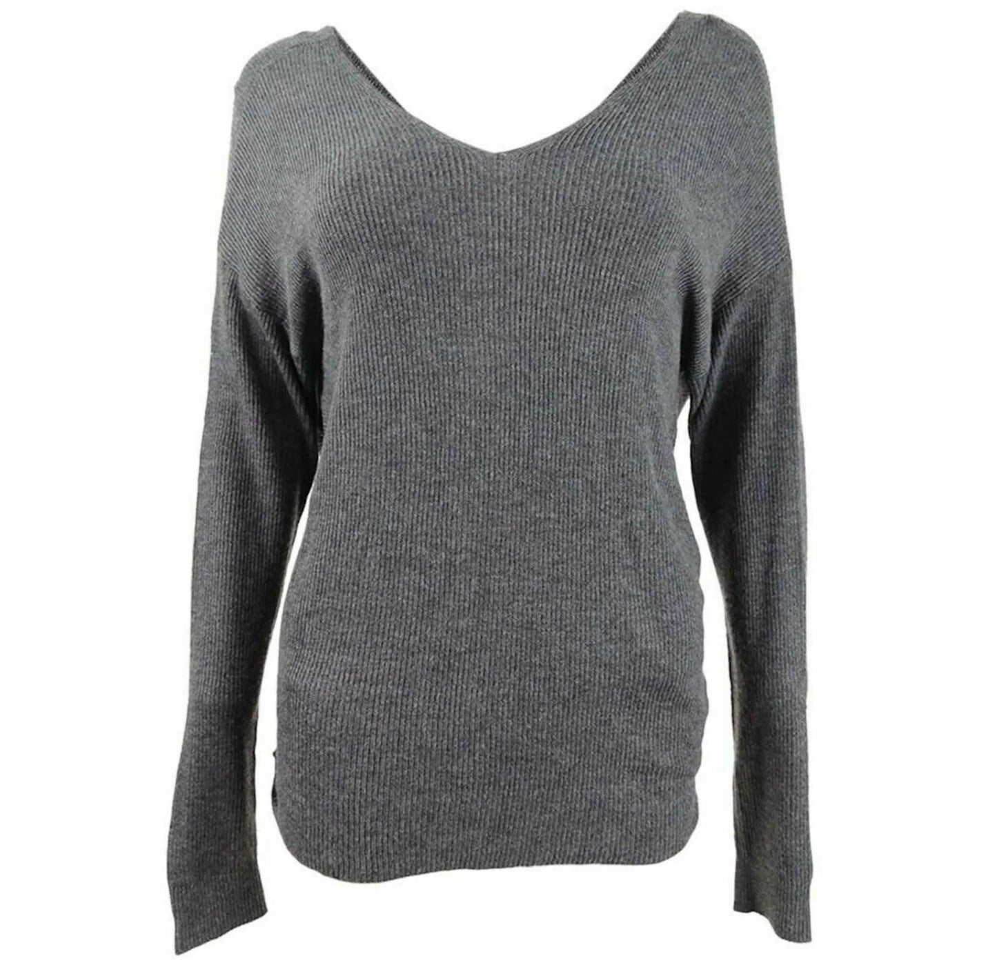 Bar III Women's Wear 2 Ways Twist Suéter Cinza Tamanho Médio