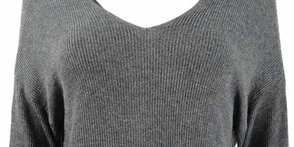 Bar III Women's Wear 2 Ways Twist Suéter Cinza Tamanho Médio