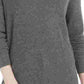 Blusa feminina Bar III Twist de manga comprida e decote em V, cinza, tamanho X-S