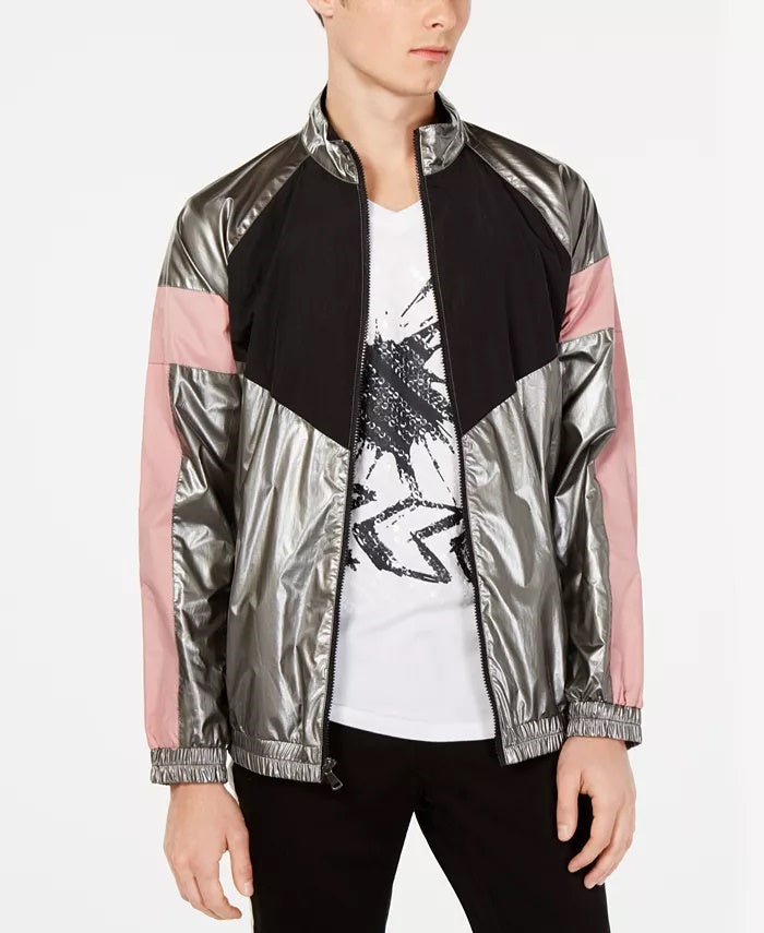 Jaqueta esportiva masculina com blocos de cores INC International Concepts, bege, tamanho grande