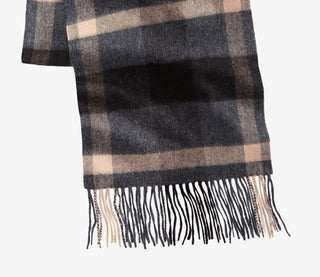 Club Room Men's Cashmere Plaid Rectangle Scarf Grey Size Regular