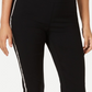 Calça feminina JM Collection Petite com listras laterais e controle de barriga, preta, tamanho Petite X-Large
